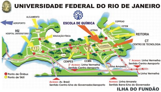 School of Chemistry of UFRJ - Map of Ilha do Fundão